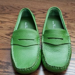 Green Brooks Brothers Pebble Leather Loafers